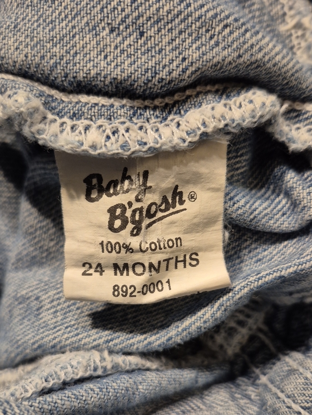 Vintage 90's Girl's OshKosh B'gosh Vestbak Denim Overalls - Sz. 24 Mo. - Picture 6 of 6